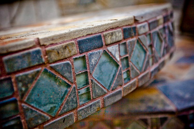 detail image of custom tile and stone work