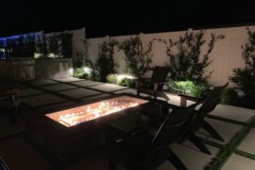 Salter firepit night with back lighting
